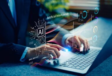 Lavoratori in un ufficio con intelligenza artificiale