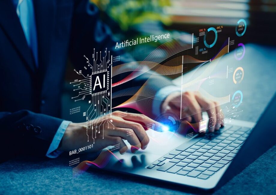 Lavoratori in un ufficio con intelligenza artificiale
