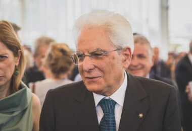 Sergio Mattarella durante la cerimonia del Ventaglio
